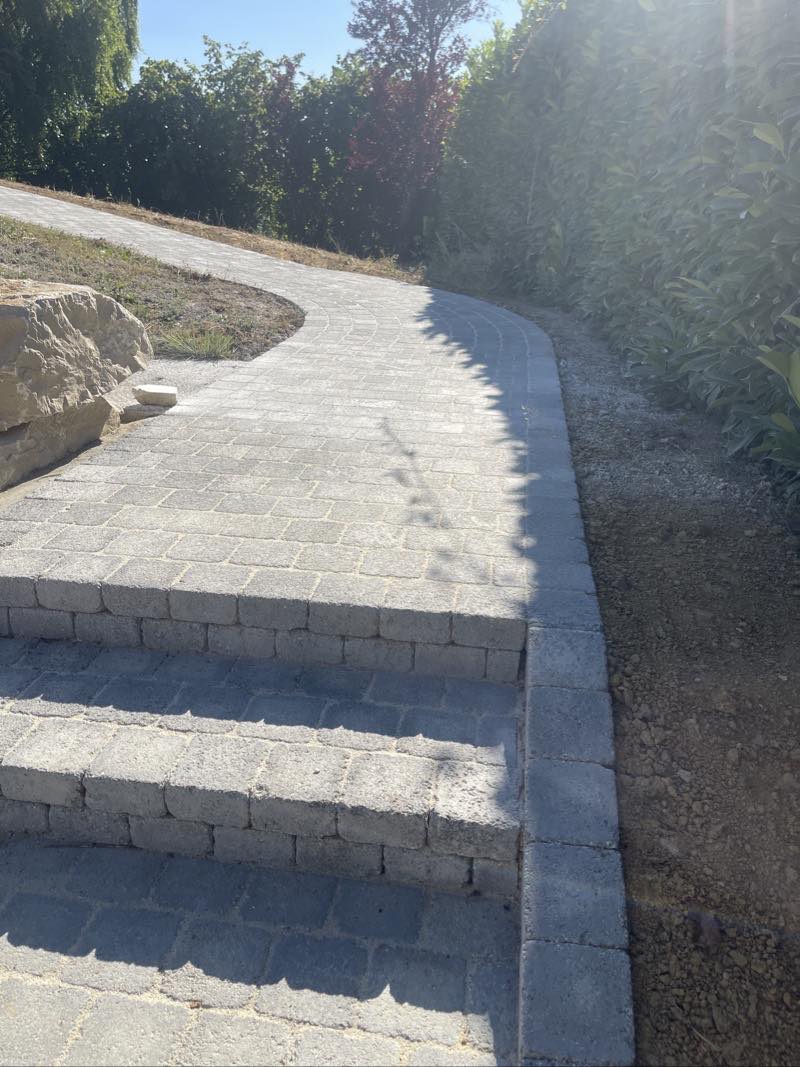 Escalier en pavés gris Louhans 71