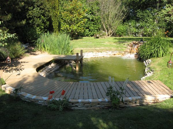 Maçonnerie terrasse bois et pierre à Louhans